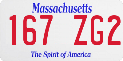 MA license plate 167ZG2