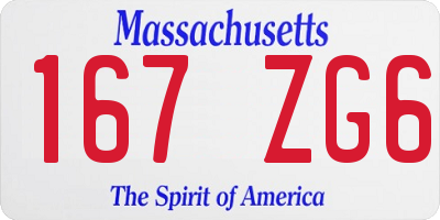 MA license plate 167ZG6