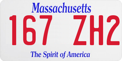 MA license plate 167ZH2