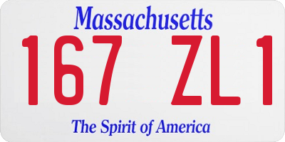 MA license plate 167ZL1
