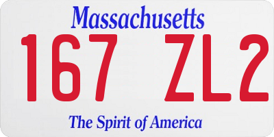 MA license plate 167ZL2