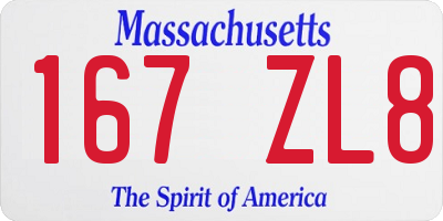 MA license plate 167ZL8