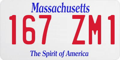 MA license plate 167ZM1