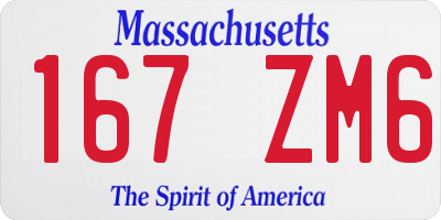 MA license plate 167ZM6
