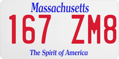 MA license plate 167ZM8
