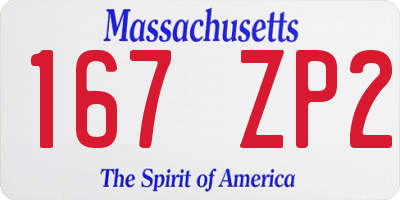 MA license plate 167ZP2