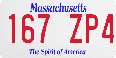 MA license plate 167ZP4