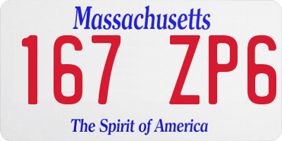 MA license plate 167ZP6