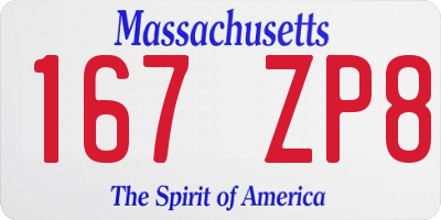 MA license plate 167ZP8