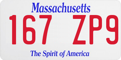 MA license plate 167ZP9