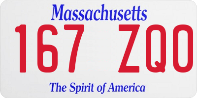 MA license plate 167ZQ0