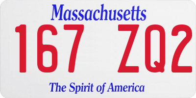 MA license plate 167ZQ2