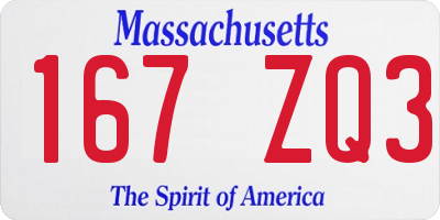 MA license plate 167ZQ3