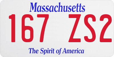 MA license plate 167ZS2