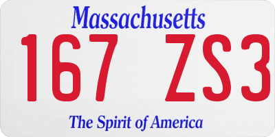 MA license plate 167ZS3