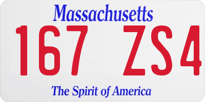MA license plate 167ZS4