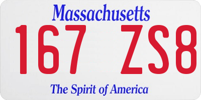 MA license plate 167ZS8