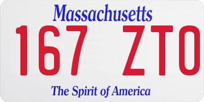 MA license plate 167ZT0