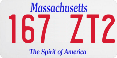 MA license plate 167ZT2