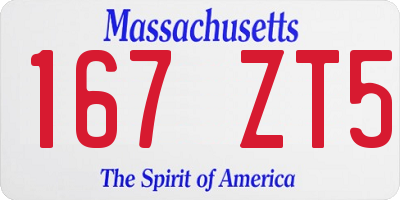 MA license plate 167ZT5
