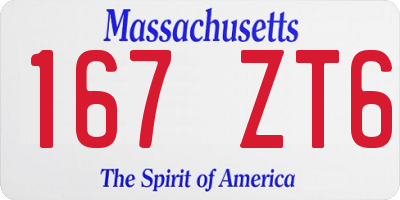MA license plate 167ZT6