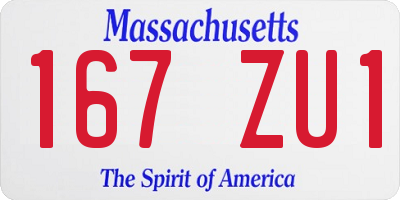 MA license plate 167ZU1