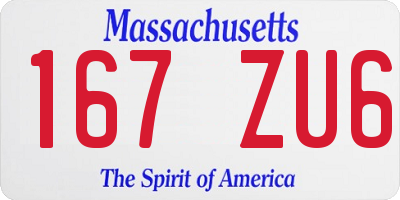 MA license plate 167ZU6