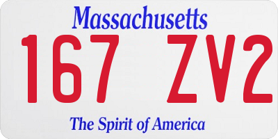 MA license plate 167ZV2