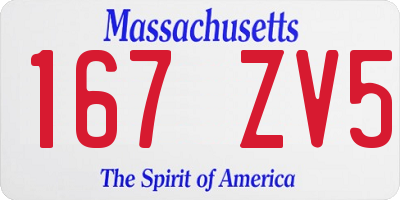 MA license plate 167ZV5