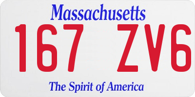 MA license plate 167ZV6
