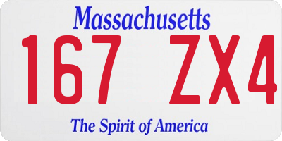MA license plate 167ZX4