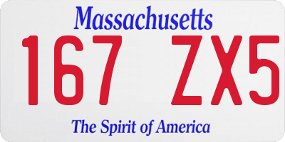 MA license plate 167ZX5