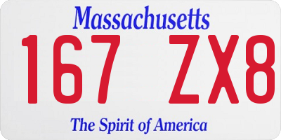 MA license plate 167ZX8