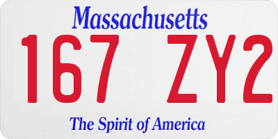 MA license plate 167ZY2