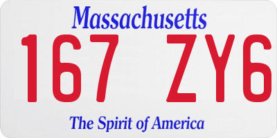 MA license plate 167ZY6