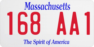 MA license plate 168AA1