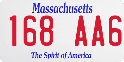 MA license plate 168AA6