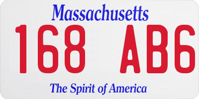 MA license plate 168AB6