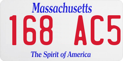 MA license plate 168AC5