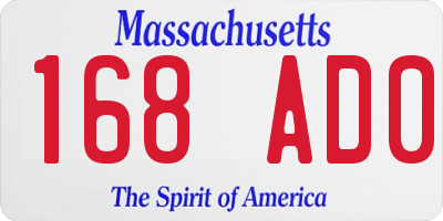 MA license plate 168AD0