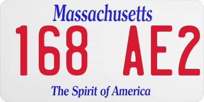MA license plate 168AE2