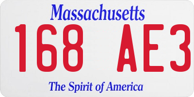 MA license plate 168AE3
