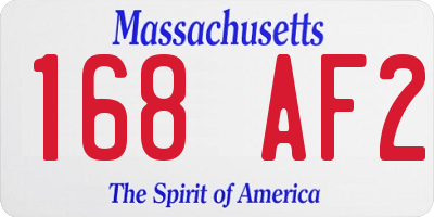 MA license plate 168AF2