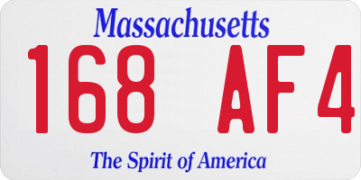 MA license plate 168AF4