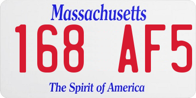 MA license plate 168AF5
