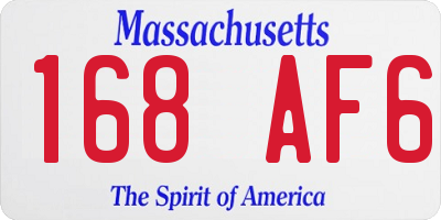 MA license plate 168AF6