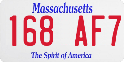 MA license plate 168AF7