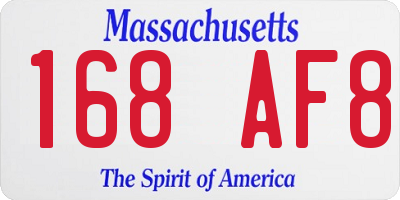 MA license plate 168AF8