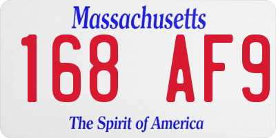 MA license plate 168AF9