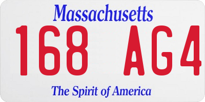 MA license plate 168AG4